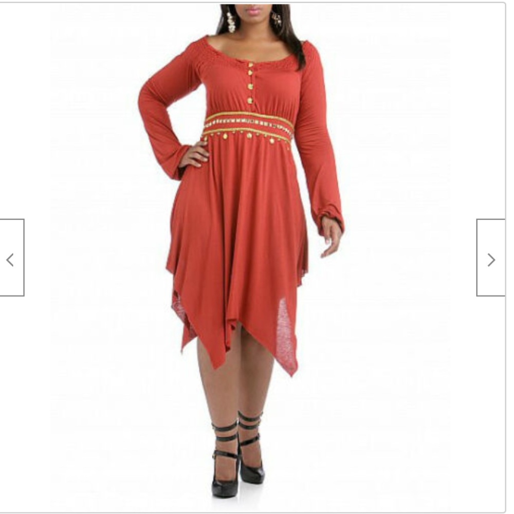 NEW Boho Chic Rocawear Y2K High Low Gypsy Tunic Dress BLACK 2X PLUS SIZE
